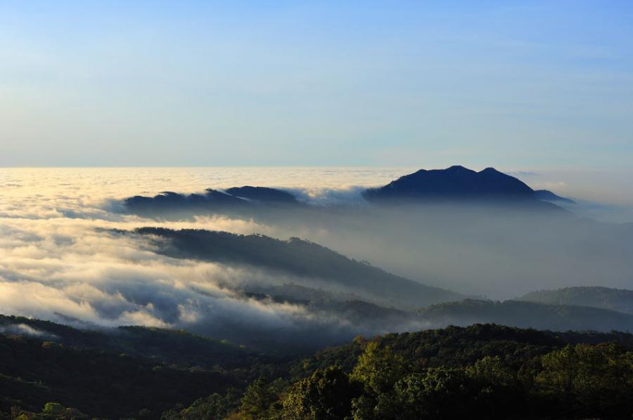 The view of the sea of mist from the viewpoints