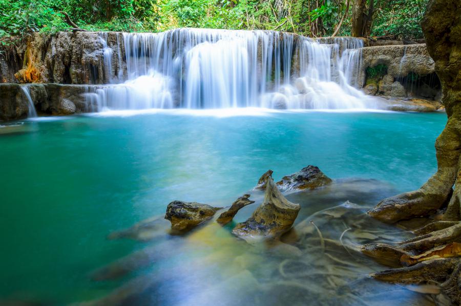 One of many tiers/ponds of Erawan Falls